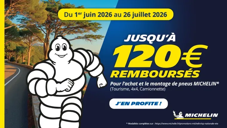 Promo pneus Michelin été 2026 Garage Lauvrière Citroën Bernay